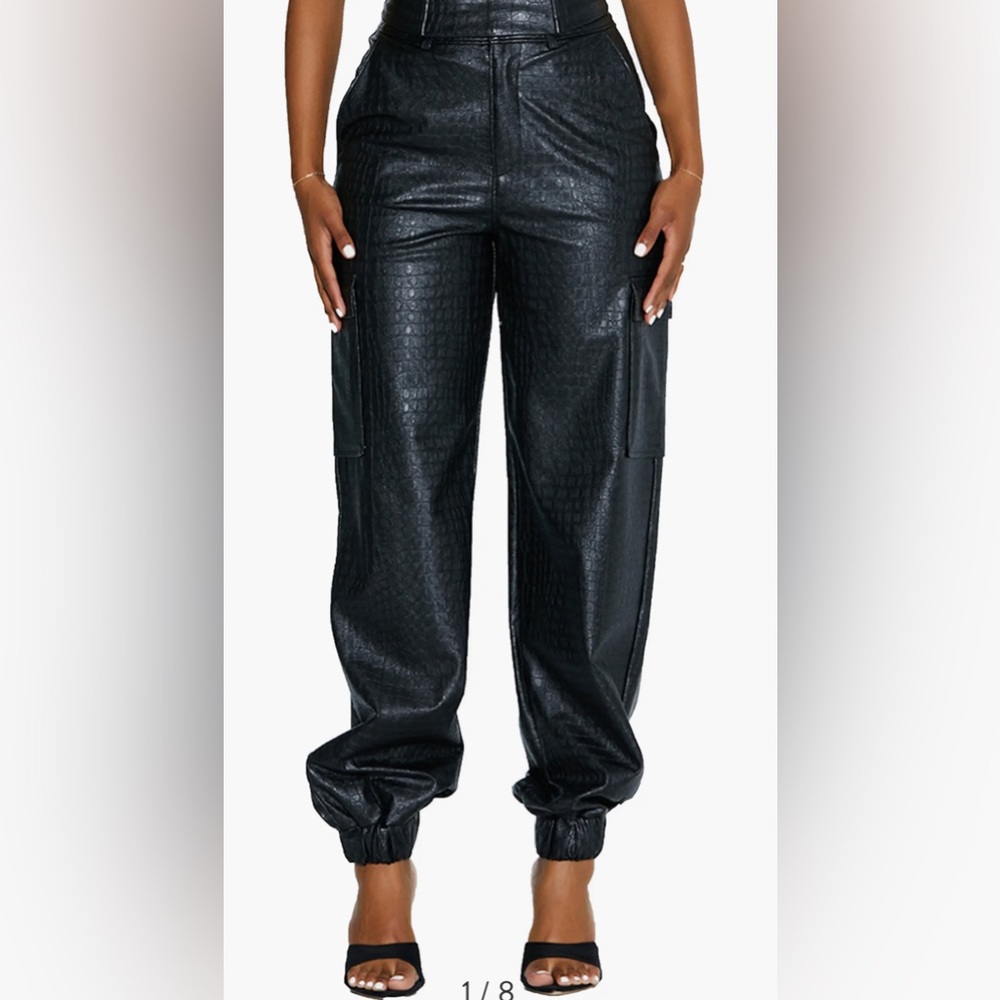 Naked wardrobe The Crocodile Faux Leather Joggers